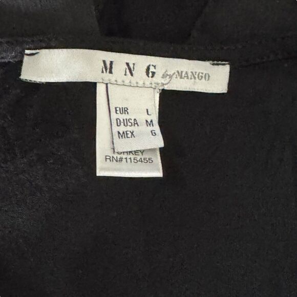 MNG Mango Black Bow Strap Scoop Neck Cami Camisole Tank Top Sz M/L - Picture 6 of 6